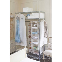 Armoire porte-manteau en métal portatif avec tissu en coton Oxford